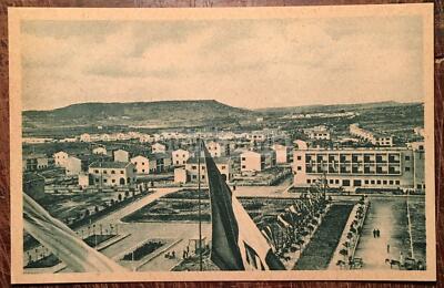 Sardegna, Carbonia, Veduta Panoramica E Propaganda Fascista   Cartolina d'Epoca