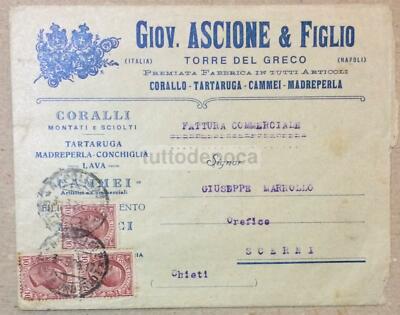 Torre Del Greco: Oreficeria, Coralli, Cammei, Ascione. Busta Pubblicitaria, Scerni
