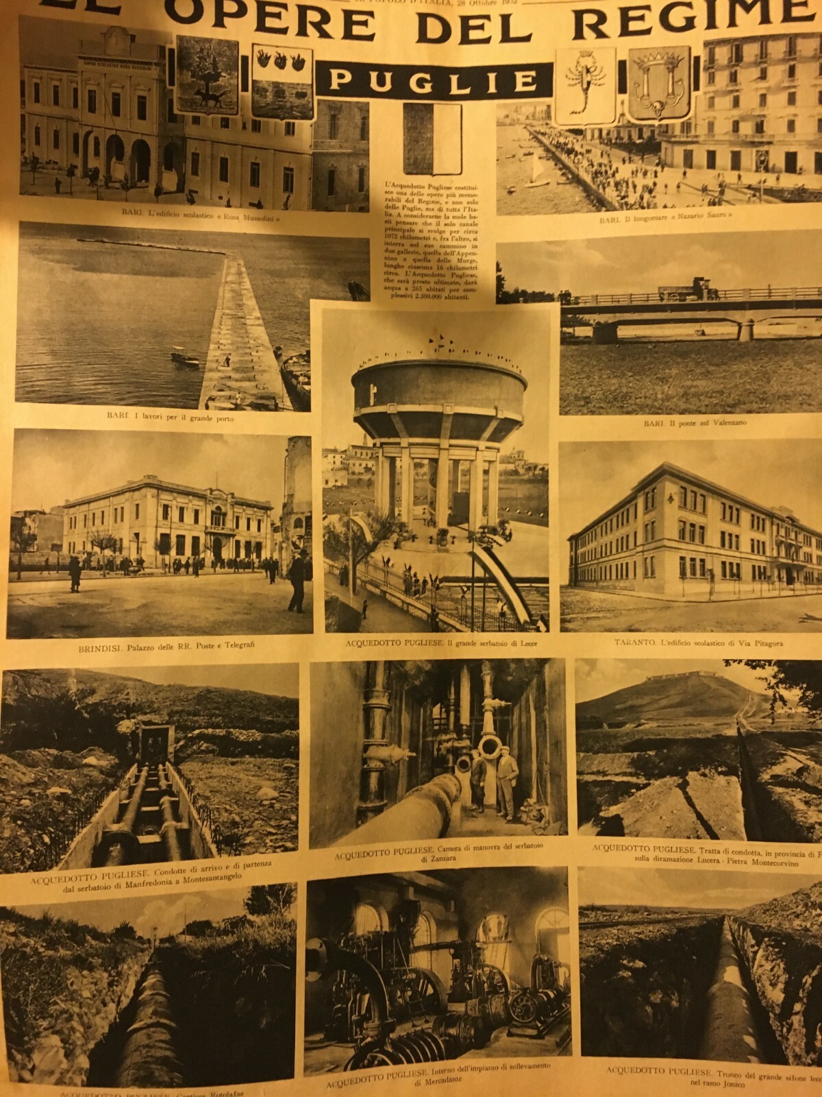 Edilizia Fascista E Lavori Pubblici In Puglia: Acquedotto Pugliese, Brindisi, Bari (1932)
