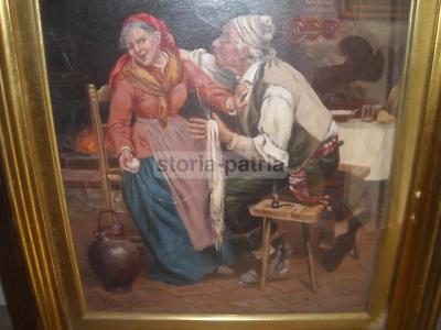 Bella Veduta Di Interno: Scena Popolare E Folklore Con Coppia Di Anziani