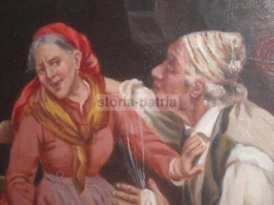 Bella Veduta Di Interno: Scena Popolare E Folklore Con Coppia Di Anziani