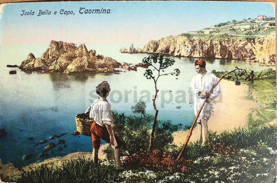 Antropologia, Folklore, Sicilia: Taormina, Isola Bella. Cartolina A Colori, Attanasio