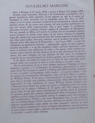 Guglielmo Marconi: Scienza, Tecnica, Telegrafia. Biografia Su Inusuale Quaderno Scolastico, Romagna