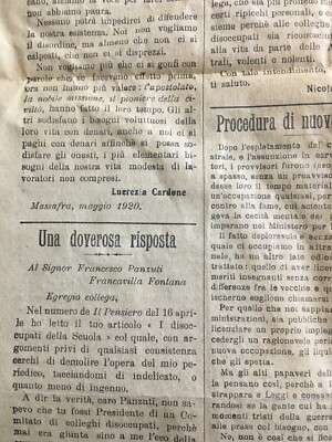 Puglia, Salento, Lecce: Pedagogia E Scuola. La Libera Parola, Antico Giornale. Sbavaglia