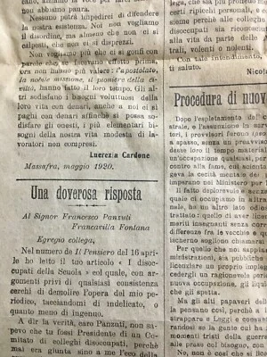 Puglia, Salento, Lecce: Pedagogy and School. La Libera Parola, Antique Newspaper. Sbavaglia