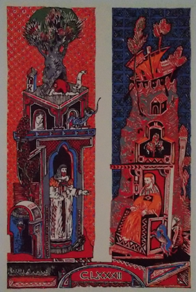 Franco Giordano, Grafica A Colori Con Illustrazioni Medievali (1985)