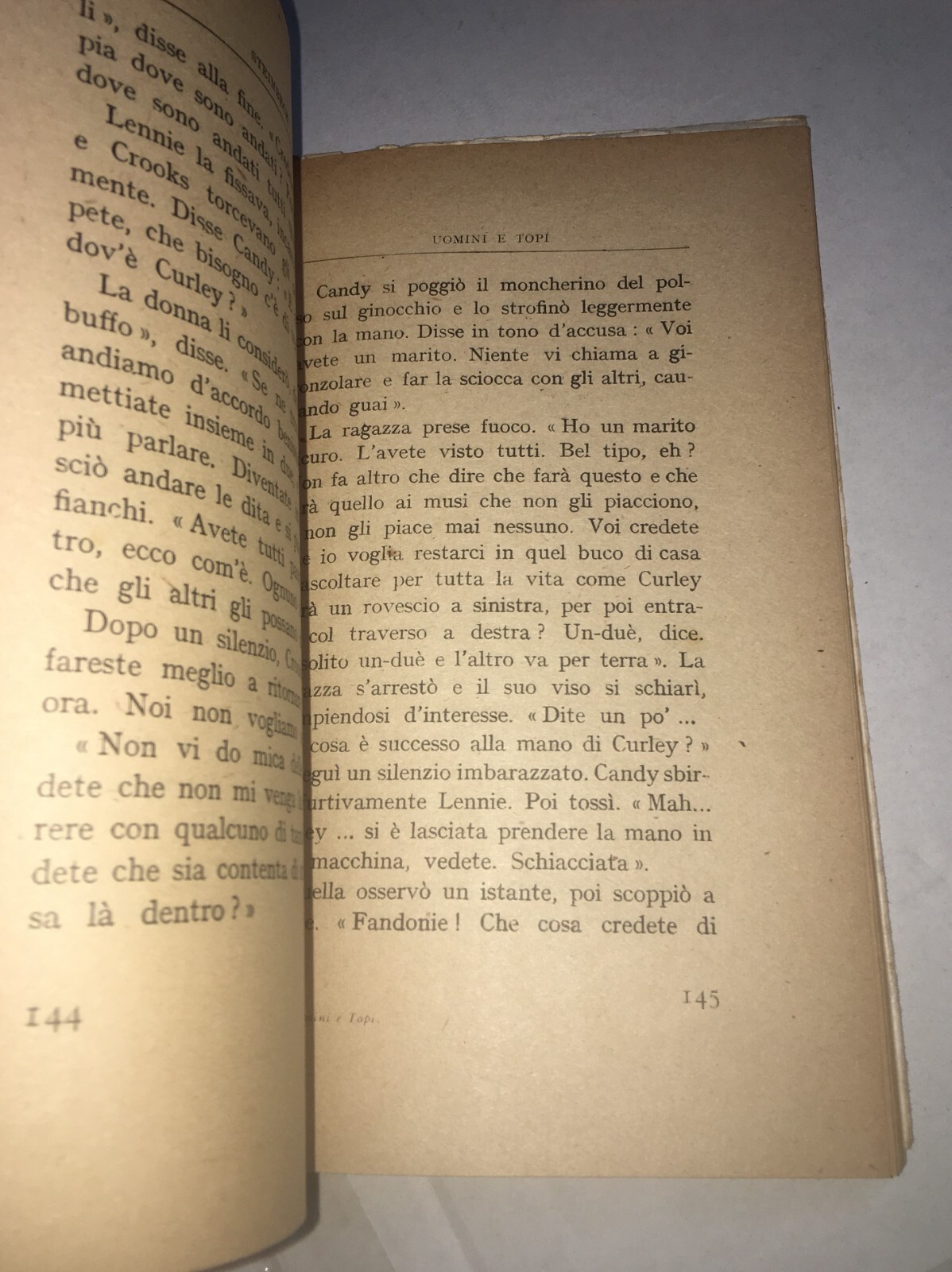 Steinbeck   Uomini E Topi   Edizione 1945   Copertine Di Vellani Marchi E Bernard