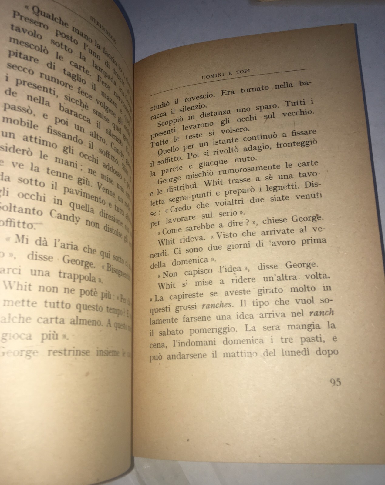 Steinbeck   Uomini E Topi   Edizione 1945   Copertine Di Vellani Marchi E Bernard