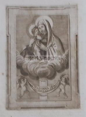 Arte Popolare Devozionale: Antica Stampa Madonna Del Pilerello, Placido Doni