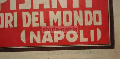 Napoli, Ottaviano. Raro Manifesto Pubblicitario d'Epoca Per Liquori China Pisanti