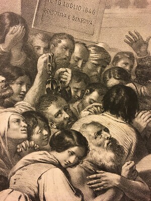 Papato, Risorgimento, Pio IX, Il 16 Luglio 1846: Antica Stampa Di Ulacacci E Maggiolo