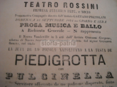 Musica, Teatro, Ballo: Pulcinella E Tartaglia Al Teatro Rossini, Napoli, 1874