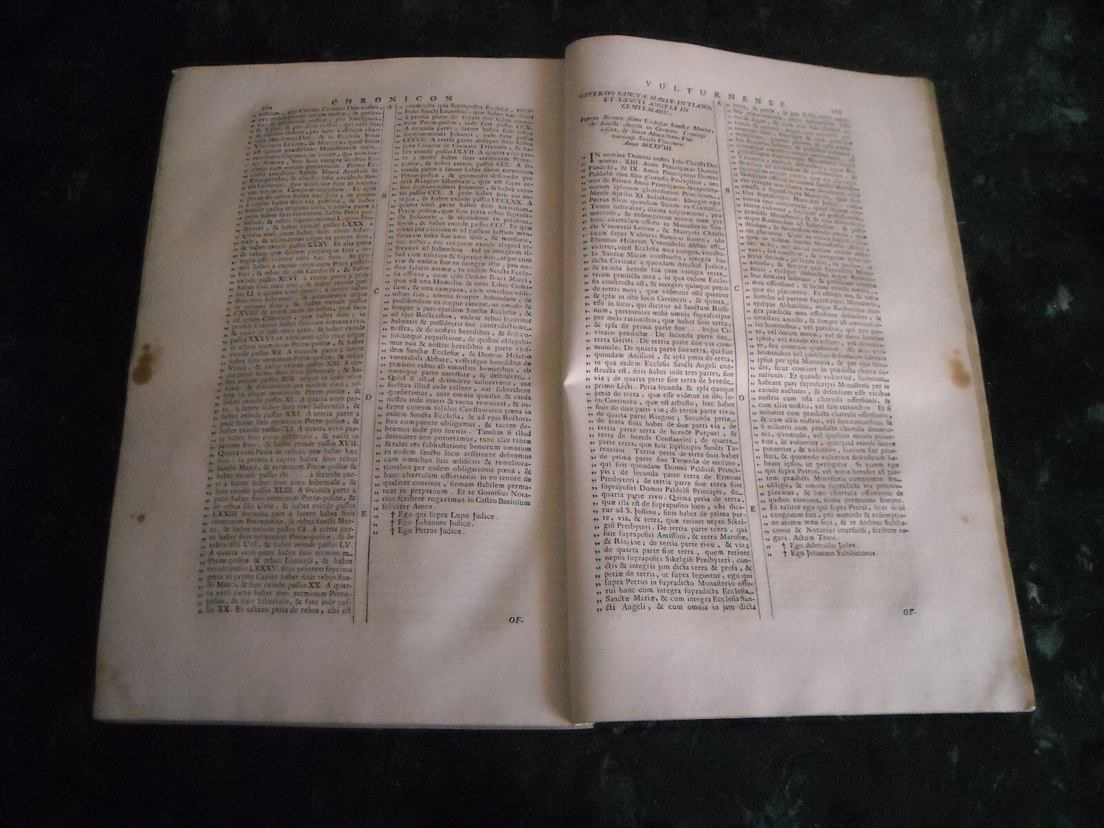Napoli: Cronaca Dei Vescovi Napoletani Di Giovanni Diacono Edizione Muratori (1723)