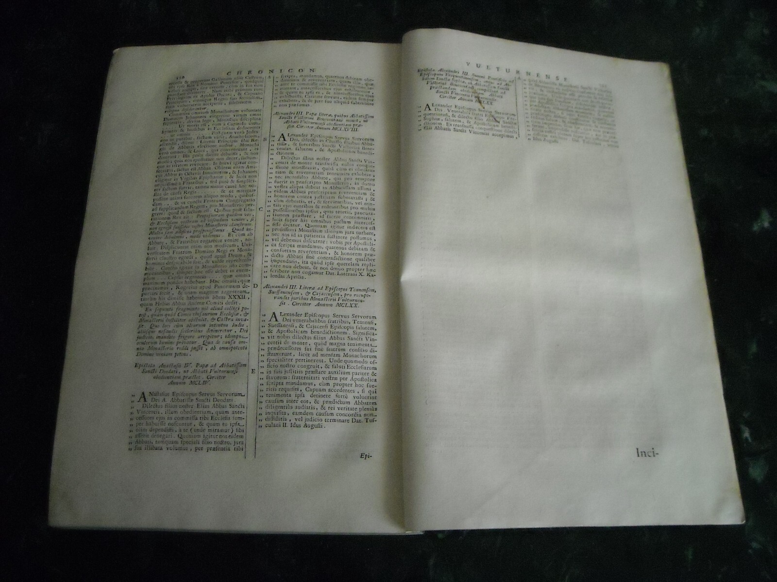 Napoli: Cronaca Dei Vescovi Napoletani Di Giovanni Diacono Edizione Muratori (1723)