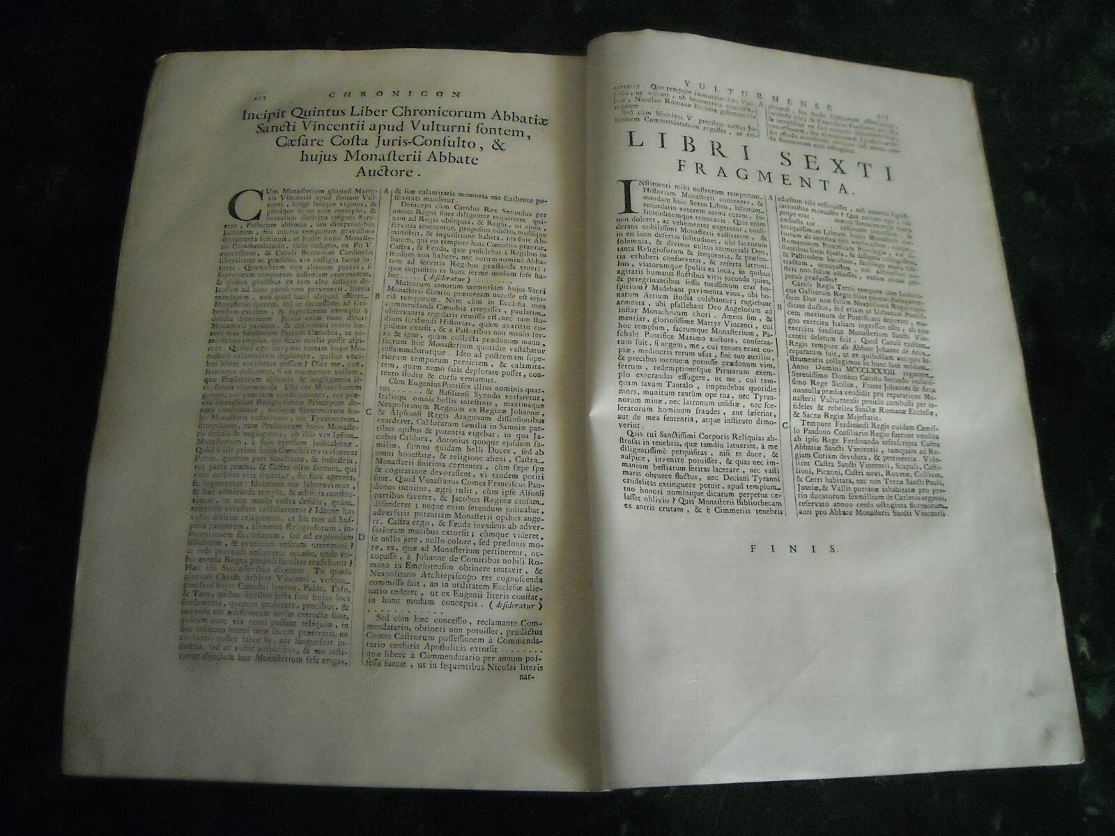 Napoli: Cronaca Dei Vescovi Napoletani Di Giovanni Diacono Edizione Muratori (1723)