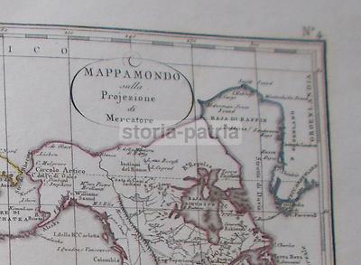 Rara Cartografia   Mappamondo: America, Asia, Europa, Africa, Oceania   Mercatore, Bartoli
