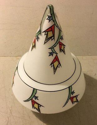 Modernariato, Design, Coppa Per Lampada Con Decoro Policromo