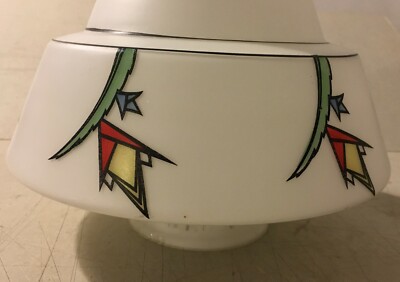 Modernariato, Design, Coppa Per Lampada Con Decoro Policromo