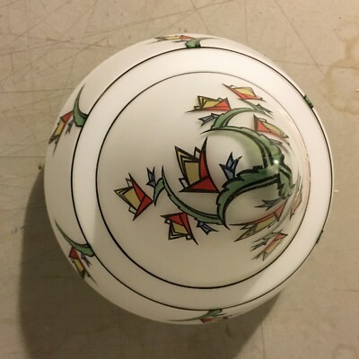Modernariato, Design, Coppa Per Lampada Con Decoro Policromo