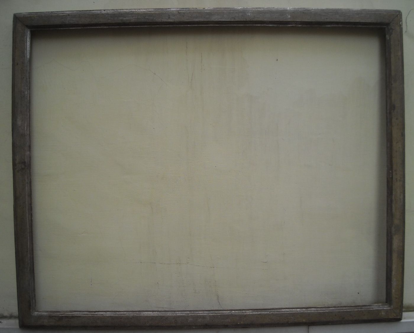 Antica Cornice In Legno Argentato Di Grandi Dimensioni