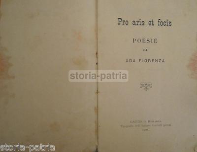 Pro Aris Et Focis: Poesia E Letteratura Di Ada Fiorenza, Gatteo (1901)