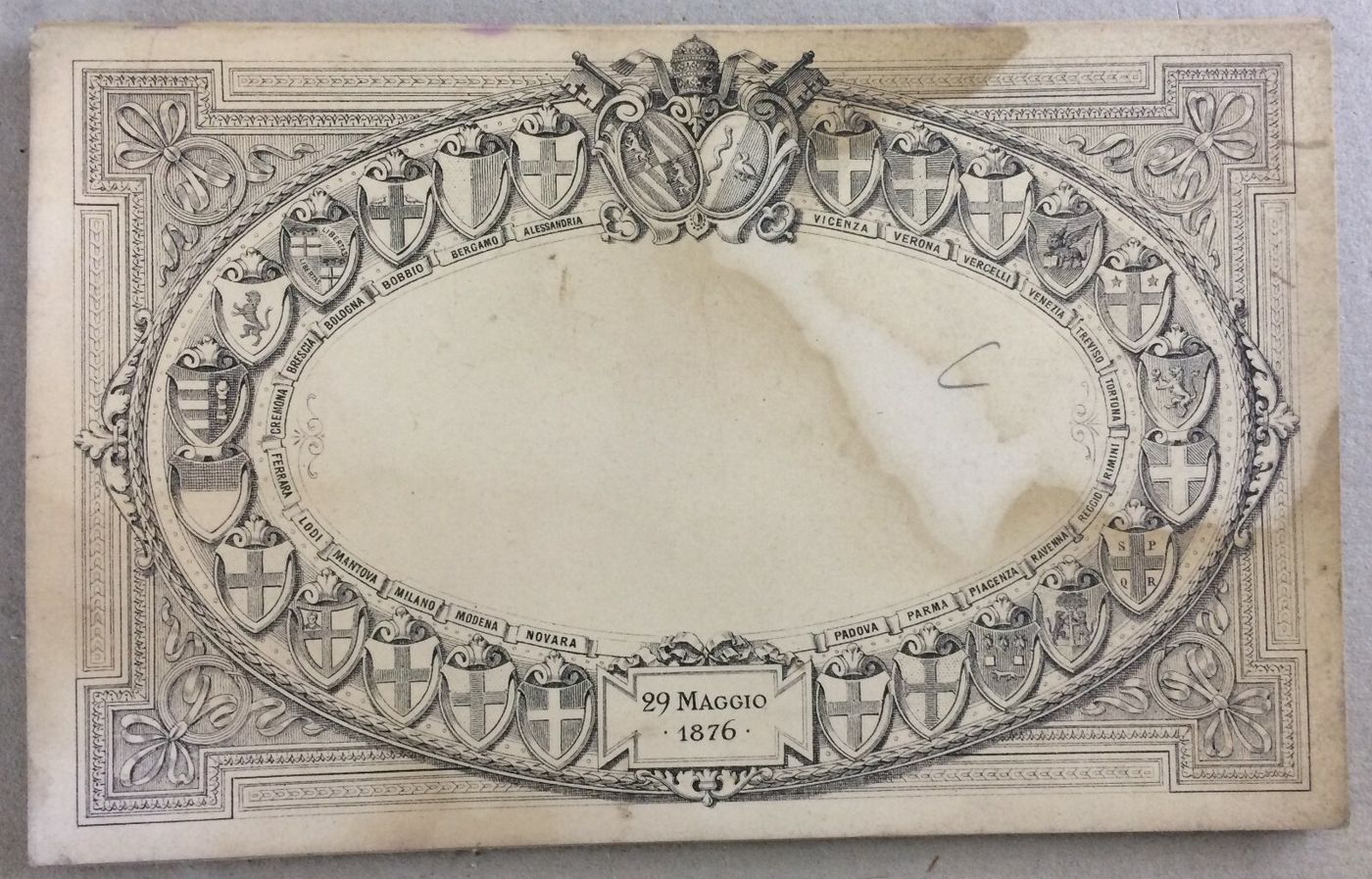 Araldica: Stemmi Pontifici E Regionali Italiani, Risorgimento, Unità d'Italia, 1876