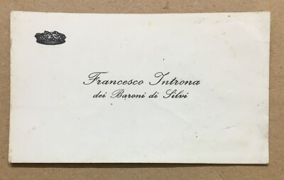 Puglia, Bari, Abruzzo, Silvi: Biglietto Da Visita Araldico Della Famiglia Introna