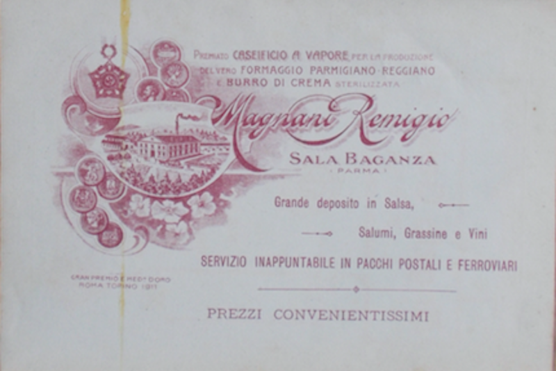 Parma, Sala Baganza. Caseificio: Formaggi, Parmigiano Reggiano, Burro. Araldica. Remigio Magnani.