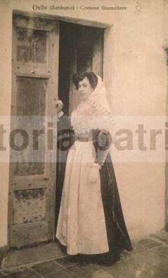 Sardegna, Folklore: Costume Popolare Di Osilo. Cartolina Antica Da Collezione, Pomi