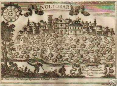 Puglia, Volturara Appula: Antica Veduta Con Araldica, Incisione Originale Di Pacichelli