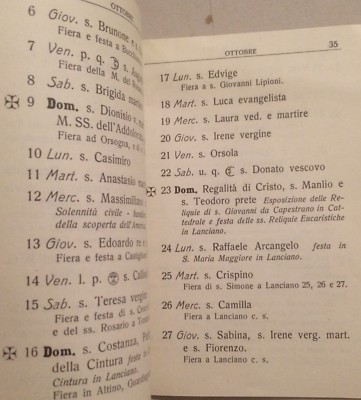 Abruzzo, Lanciano, Almanacco 1932, Calendario Fiere Paesane In Provincia Di Chieti