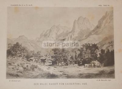 Montagna, Folklore, Veduta Paesaggistica: Kaiserthal, Tirolo. Stampa 1879