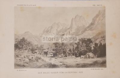 Montagna, Folklore, Veduta Paesaggistica: Kaiserthal, Tirolo. Stampa 1879