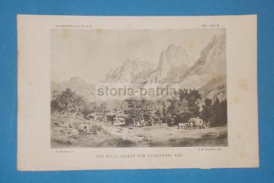 Montagna, Folklore, Veduta Paesaggistica: Kaiserthal, Tirolo. Stampa 1879