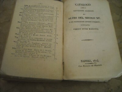 Bibliografia, Bibliofilia E Libri Antichi: Napoli, Catalogo Marotta