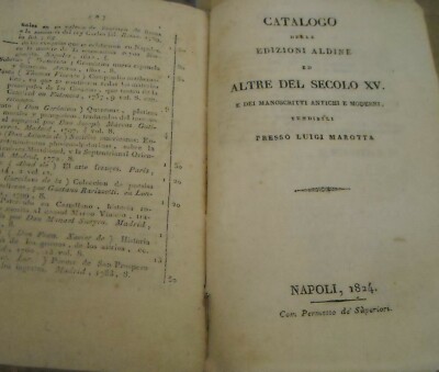 Bibliografia, Bibliofilia E Libri Antichi: Napoli, Catalogo Marotta