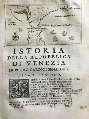 Mappa Di Marineria Antica: Topografia Del '700 Di Cadice, Granata, Malaga, Gibilterra E Navi