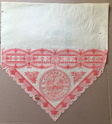 Agrumi: Antico Incarto Pubblicitario Ciampa, Rodi. Artistica Merlettatura d'Epoca.