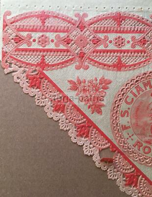 Agrumi: Antico Incarto Pubblicitario Ciampa, Rodi. Artistica Merlettatura d'Epoca.