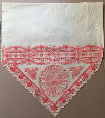 Agrumi: Antico Incarto Pubblicitario Ciampa, Rodi. Artistica Merlettatura d'Epoca.