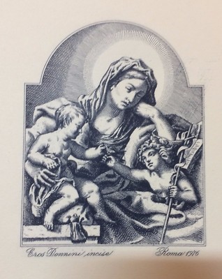 Stampa Devozionale, Madonna Con Bambino E San Giovannino, 1976