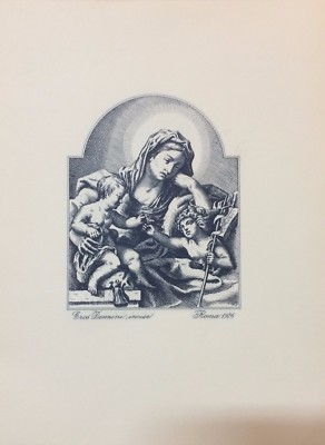 Stampa Devozionale, Madonna Con Bambino E San Giovannino, 1976