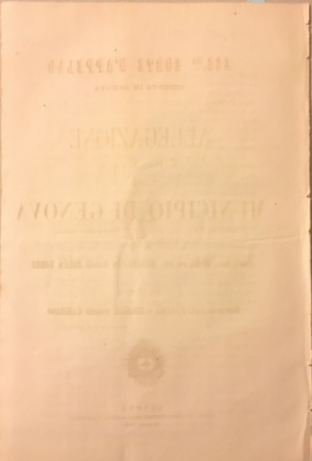 Giuridica, Economia E Commercio: Controversia Ferrovia Ligure A Genova, De Ferrari E Serra Cassano, 1864