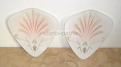 Vetri Decorativi Per Lampada: Coppe Paralume d'Epoca Con Decori Artistici