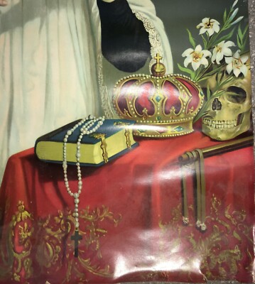 Antica Stampa Popolare Devozionale Di San Luigi Gonzaga, Mantova, Grande Cromolitografia A Colori, 1920 Circa