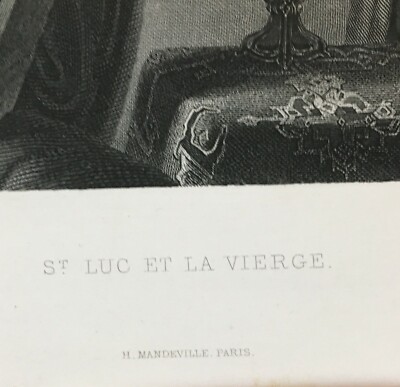 San Luca E La Vergine. Incisione Di Steinle E Stocks. Mandeville, Parigi