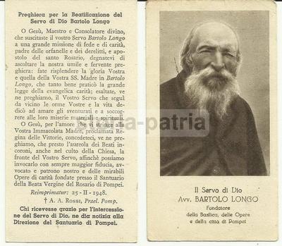 Napoli   Pompei, Basilica: Bartolo Longo. Ritratto E Preghiera Per La Beatificazione