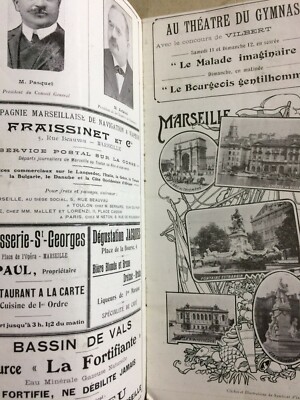 Francia, Marsiglia: Feste Presidenziali, Antico Programma Teatro E Spettacolo, 1913