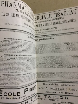 Francia, Marsiglia: Feste Presidenziali, Antico Programma Teatro E Spettacolo, 1913