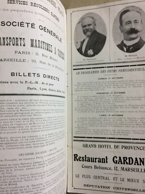 Francia, Marsiglia: Feste Presidenziali, Antico Programma Teatro E Spettacolo, 1913